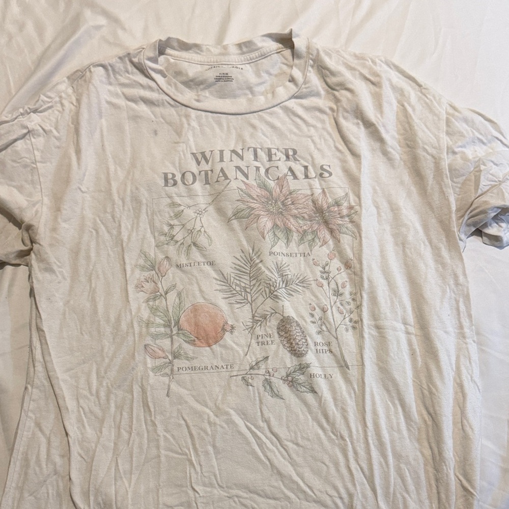 American Eagle Outfitters Winter Botanicals Tee - Cream